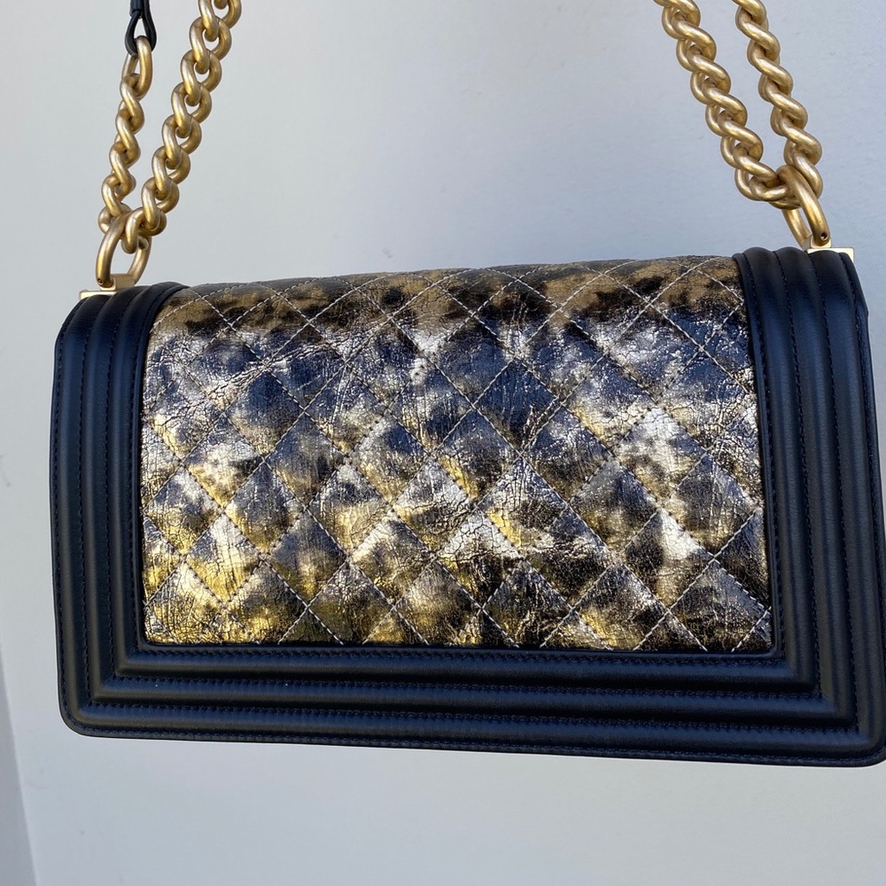 Chanel Boy Metallic Crumpled Goatskin Bag - Picture 2 of 11